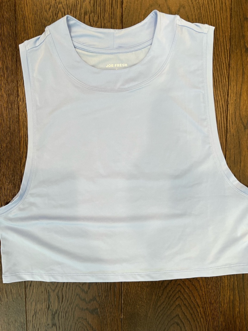 Joe Fresh x Sasha Exeter Pale Blue Cropped workout Tank Top